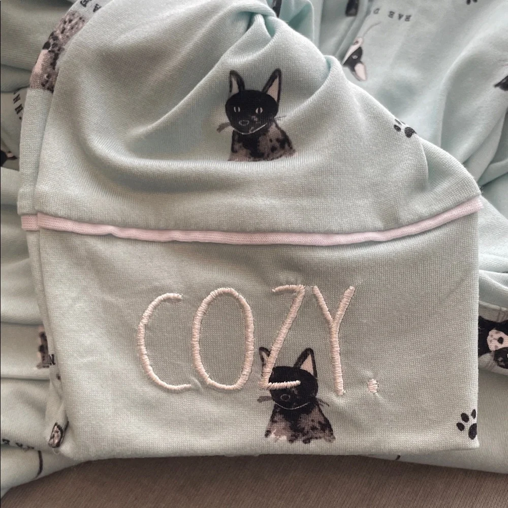 Rae Dunn Women’s Mint Green Dog Print Pajama Set Size M NWT - Picture 2 of 8